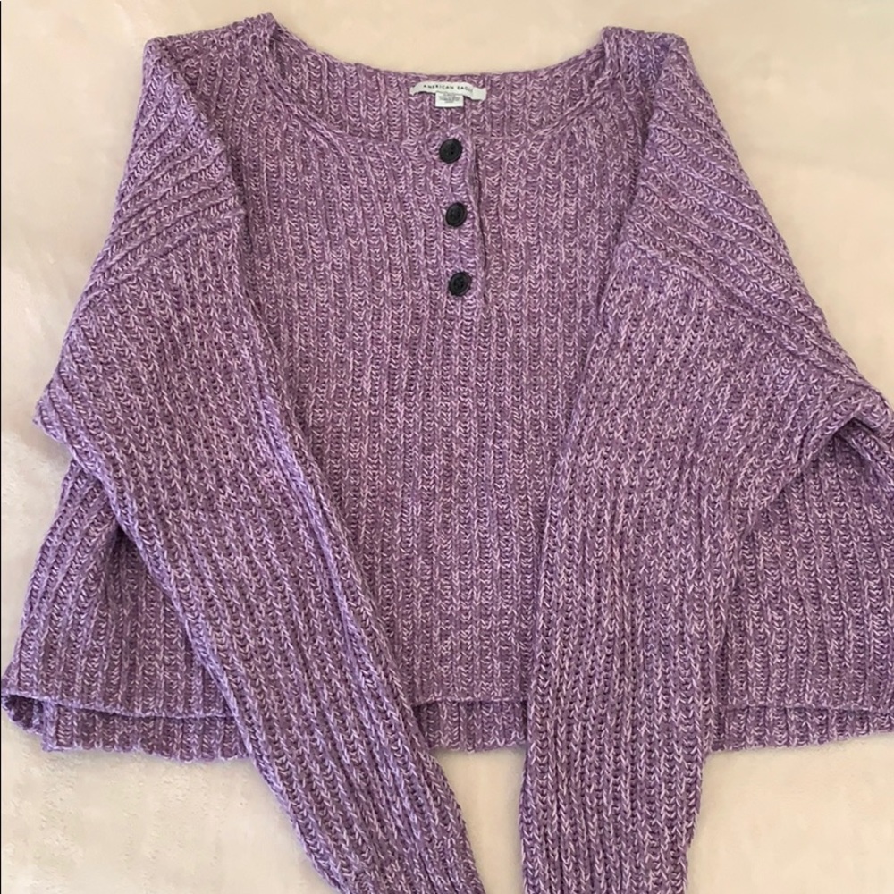 purple cropped sweater